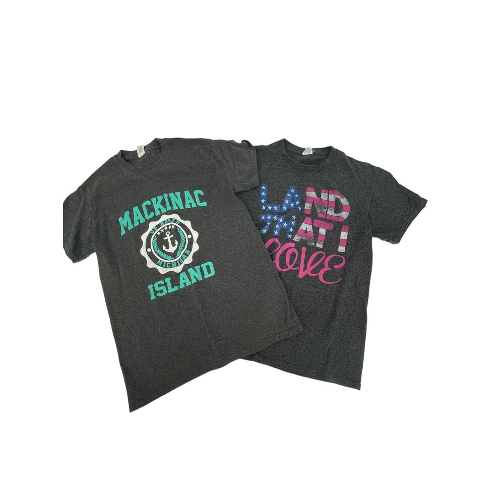 Delta Gildan Lot of 2 Short Sleeve Graphic T-Shirt Girls Youth Size Small